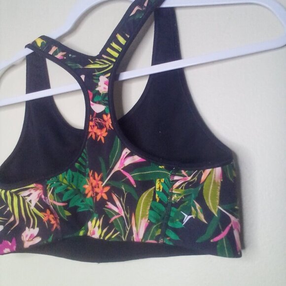 Old Navy Active Sports Bra M Women Go Dry Racer Back Tropical Floral Colorful - Picture 2 of 13